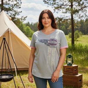 Women's Harley-Davidson Grey Pink Original Motorcycle Short Sleeve Tee XL